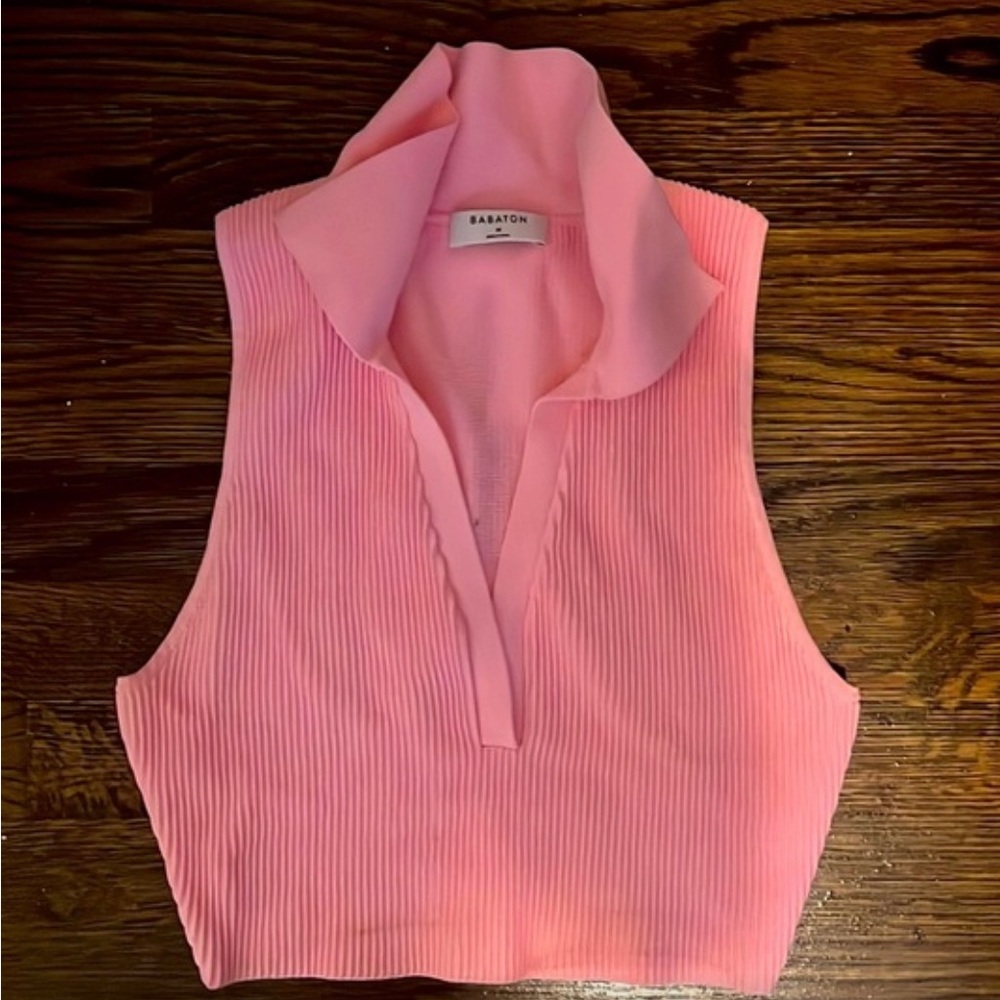 Aritzia Babaton Sculpt Knit Tank in Pink